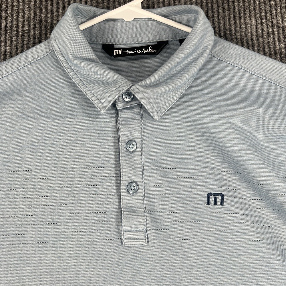Travis Mathew Shirt Mens Medium Blue Short Sleeve Jefferson City Country Club